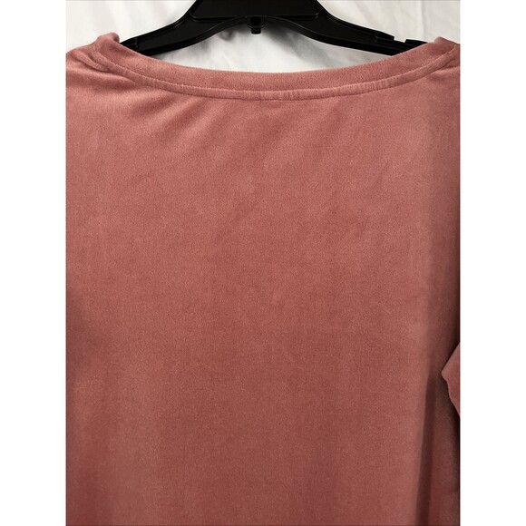 Soma Wkend SOFT Velour Rose Pullover Pajama Sweater Comfort Top Size L EUC - Picture 8 of 9